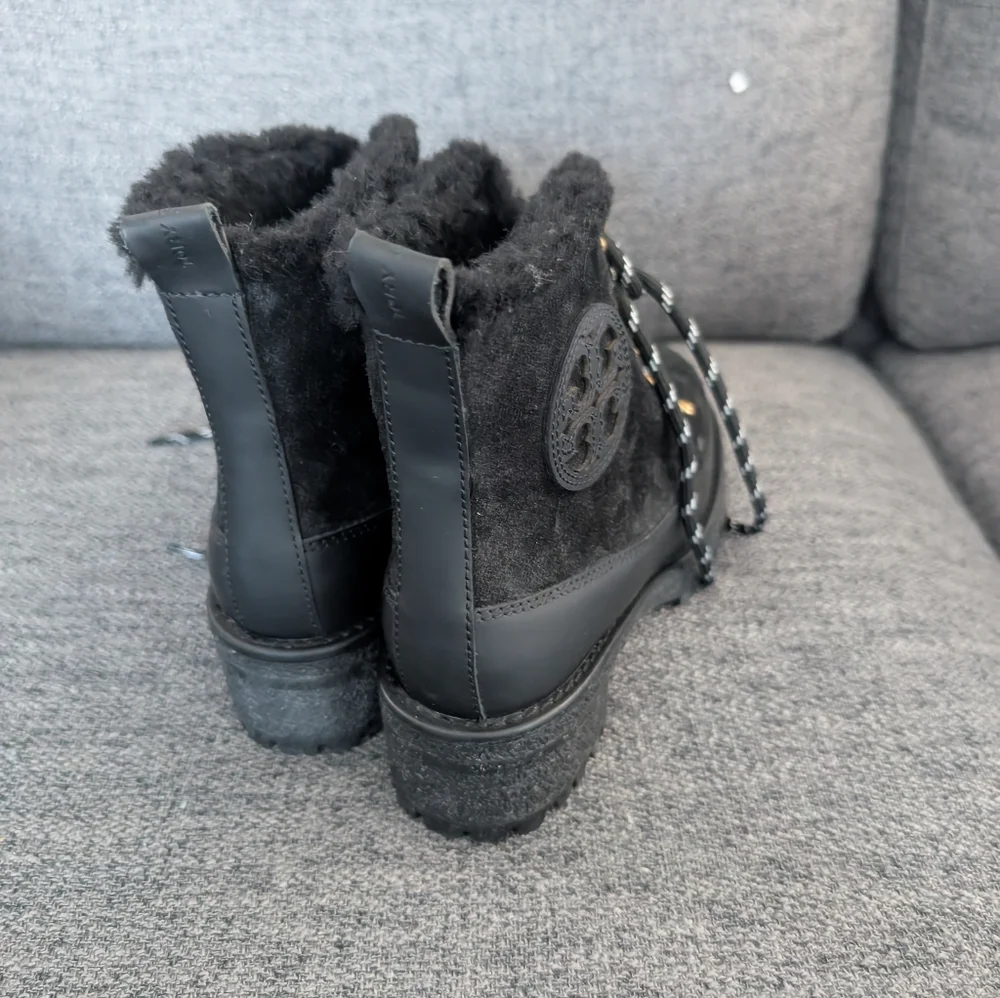 TORY BURCH Thea Suede & Shearling Boots